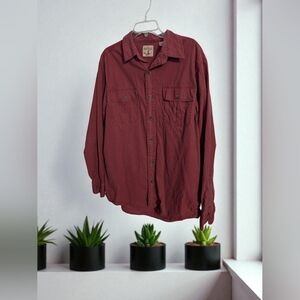Red Head Brand Co. Men's Burgundy Button-Up Shirt Size Large (EUC)